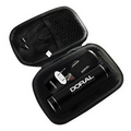 Round Power Bank Travel Kit with Cardholder and Earbuds